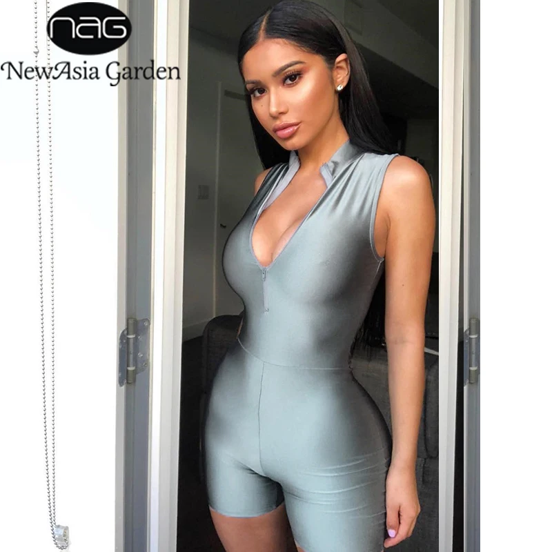 NewAsia Sexy Jumpsuit Summer Elastic Slim Fit Glossy Satin Playsuit Women Fashion Casual Front Zipper Biker Rompers Streetwear
NewAsia Sexy Jumpsuit Summer Elastic Slim Fit Glossy Satin Playsuit Women Fashion Casual Front Zipper Biker Rompers Streetwear