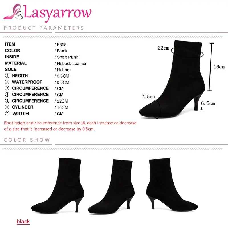 Lasyarrow Slim Stretch Ankle Boots for Women Pointed Toe Sock Boots Sexy High Heel Boots Shoes Woman Fashion Bota Feminina Black
Lasyarrow Slim Stretch Ankle Boots for Women Pointed Toe Sock Boots Sexy High Heel Boots Shoes Woman Fashion Bota Feminina Black