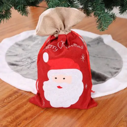 2018 Санта Клаус со снеговиком Рождественский Подарочный пакет конфеты подарок
