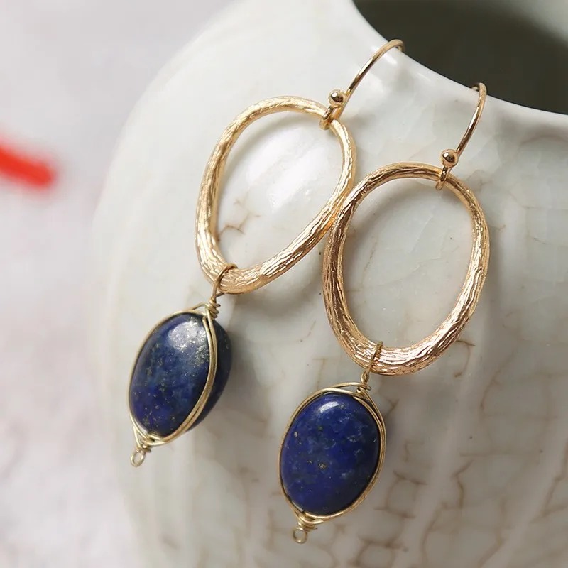 2019 Vintage Handmade Gold Color Woman's Drop Earrings with 925 Silver Hook Freshwater Baroque Pearl or Blue Color Lapis Lasuli
2019 Vintage Handmade Gold Color Woman's Drop Earrings with 925 Silver Hook Freshwater Baroque Pearl or Blue Color Lapis Lasuli