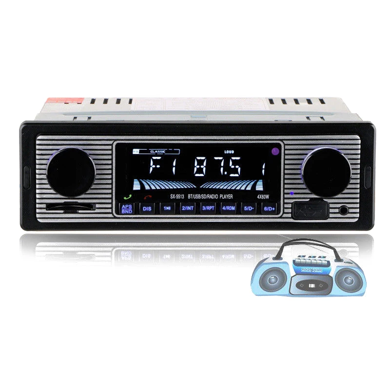 Автомагнитола с Bluetooth MP3-плеер стерео USB AUX Классическая автомобильная