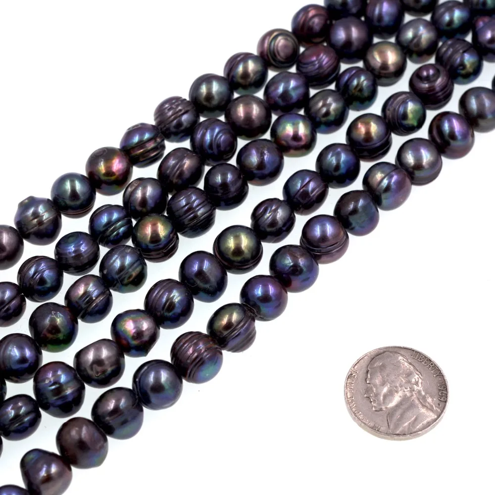 Бусины Из Натурального пресноводного жемчуга 9 10 мм|freshwater pearl beads|pearl beadsbead strands |