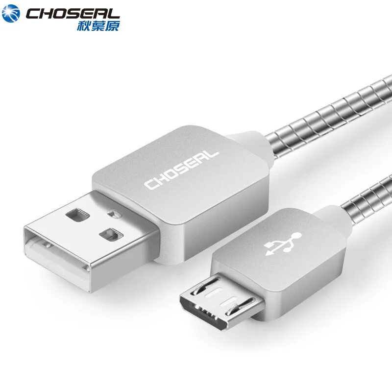 Зарядный кабель Micro USB CHOSEAL металлический плетеный шнур для быстрой синхронизации