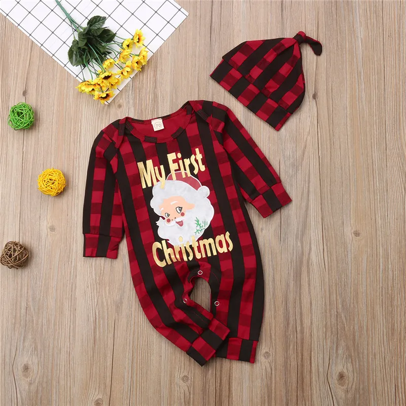 Xmas Baby Boy Girls Rompers My First Christmas Plaids Snata ropa bebe baby boy clothes Outfits cotton Romper Jumpsuit Hat
Xmas Baby Boy Girls Rompers My First Christmas Plaids Snata ropa bebe baby boy clothes Outfits cotton Romper Jumpsuit Hat
