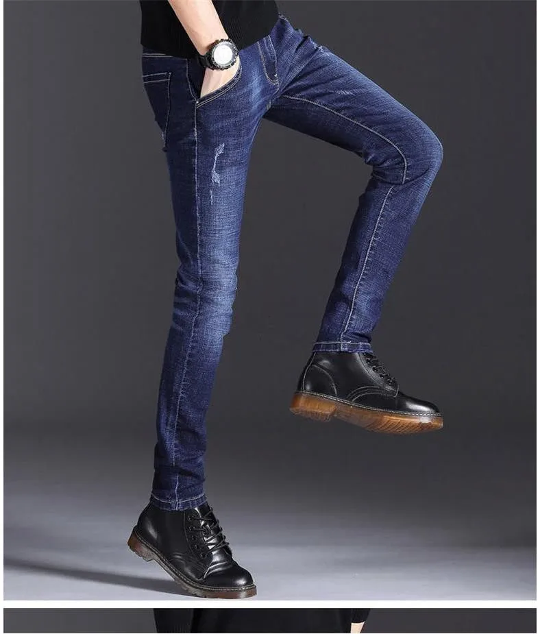 Autumn Men's Jeans Men's Slim and Small Feet Winter Style Thickening Winter Jeans Winter Pants Men's Wear
Autumn Men's Jeans Men's Slim and Small Feet Winter Style Thickening Winter Jeans Winter Pants Men's Wear