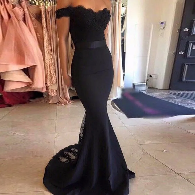 2019 Sexy Off Shoulder Nave blue Long Prom Dresses Mermaid Lace Prom Formal Gowns Sweep Train Ladies Wedding Guest Dress
2019 Sexy Off Shoulder Nave blue Long Prom Dresses Mermaid Lace Prom Formal Gowns Sweep Train Ladies Wedding Guest Dress