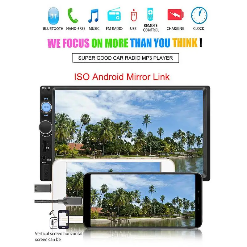 2 Din Car Radio 7" HD IOS Autoradio Multimedia Player 2DIN Touch Screen Auto Audio Car Stereo MP5 Bluetooth USB TF FM Camera
2 Din Car Radio 7" HD IOS Autoradio Multimedia Player 2DIN Touch Screen Auto Audio Car Stereo MP5 Bluetooth USB TF FM Camera