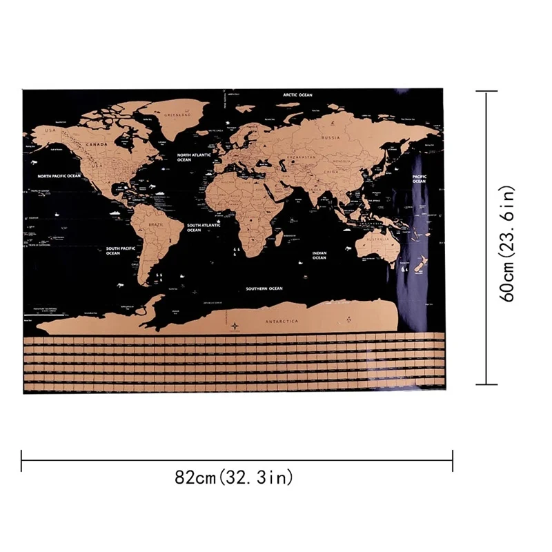 1 шт. 82 5X59 4 см черная карта мира стираемая Персонализированная креативная