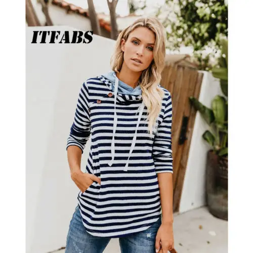 Autumn Fashion Women Long Sleeve Hoodie Loose Striped Sweatshirt Jumper Casual Hooded Pullover New Streetwear
Autumn Fashion Women Long Sleeve Hoodie Loose Striped Sweatshirt Jumper Casual Hooded Pullover New Streetwear