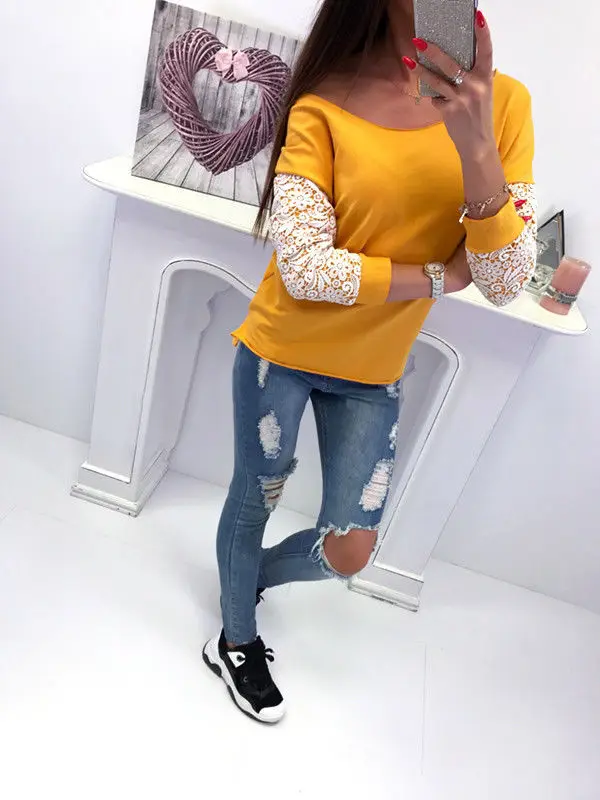 New Fashion Womens Casual Off shoulder Loose Slash neck Lace T-Shirt Top Ladies Long Sleeve Tops AU
New Fashion Womens Casual Off shoulder Loose Slash neck Lace T-Shirt Top Ladies Long Sleeve Tops AU