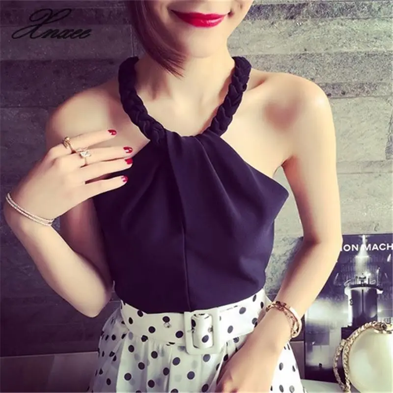 Sexy Halter Chiffon Blouse Summer New Fashion Solid Patchwork Women Sleeveless Casual Loose Ladies Shirts
Sexy Halter Chiffon Blouse Summer New Fashion Solid Patchwork Women Sleeveless Casual Loose Ladies Shirts