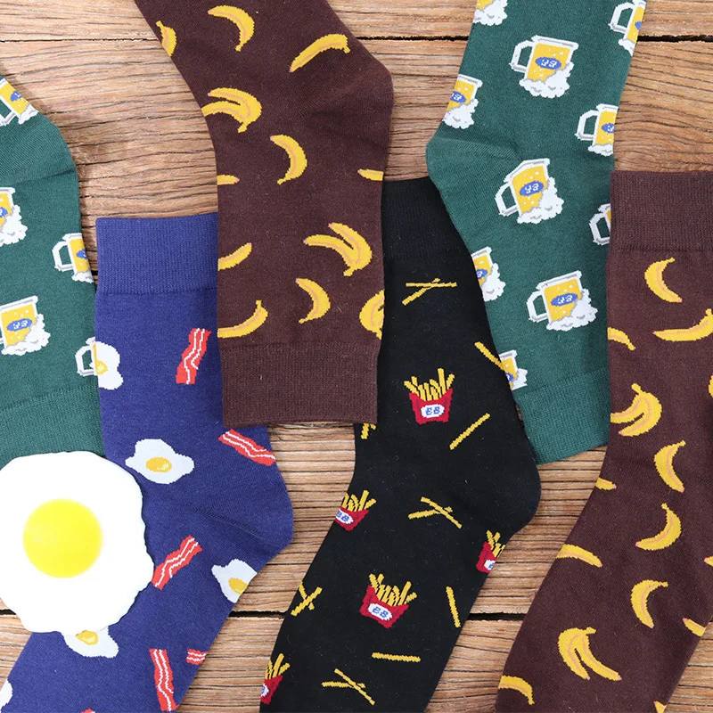 PEONFLY Men Socks Cartoon Banana Beer French Fry Eggs Colorful Funny Harajuku Japanese Street Hip Hop Vintage Casual Cotton Sock
PEONFLY Men Socks Cartoon Banana Beer French Fry Eggs Colorful Funny Harajuku Japanese Street Hip Hop Vintage Casual Cotton Sock