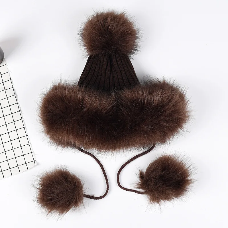 Kagenmo Imitation Fox Pom Hat Faux Leather Straw Hat Female Winter Thick Warm Knitted Furry Ball Hat
Kagenmo Imitation Fox Pom Hat Faux Leather Straw Hat Female Winter Thick Warm Knitted Furry Ball Hat