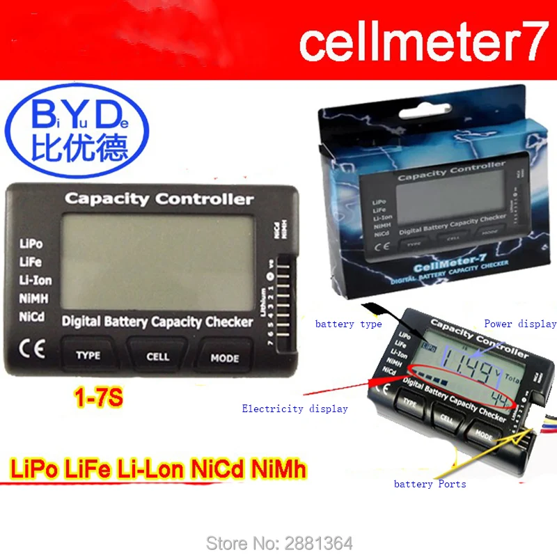 Новый ЖК дисплей с дисплеем для проверки емкости батареи LiPo LiFe Li Ion Nicd NiMH тестер