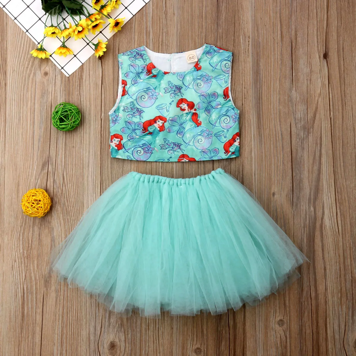 Toddler Infant Kids Baby Girl Mermaid Vest Tops Mesh Ball Gown Dress Outfits Summer Sunsuit | Детская одежда и обувь