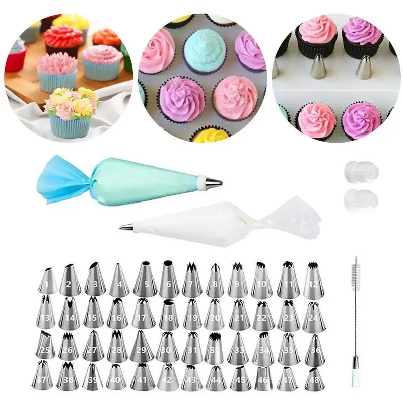 64 Pieces Cake Decorating Kit Baking Tool Piping Tips Flower Pastry Icing Bag Nozzle Stainless Steel Icing Piping Nozzles
64 Pieces Cake Decorating Kit Baking Tool Piping Tips Flower Pastry Icing Bag Nozzle Stainless Steel Icing Piping Nozzles