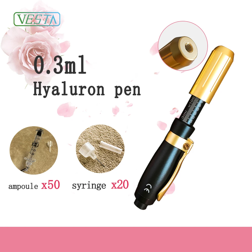 2019 Vesta 0 3 мл черная золотая ручка гиалурон Игла без давления воздуха инжектор