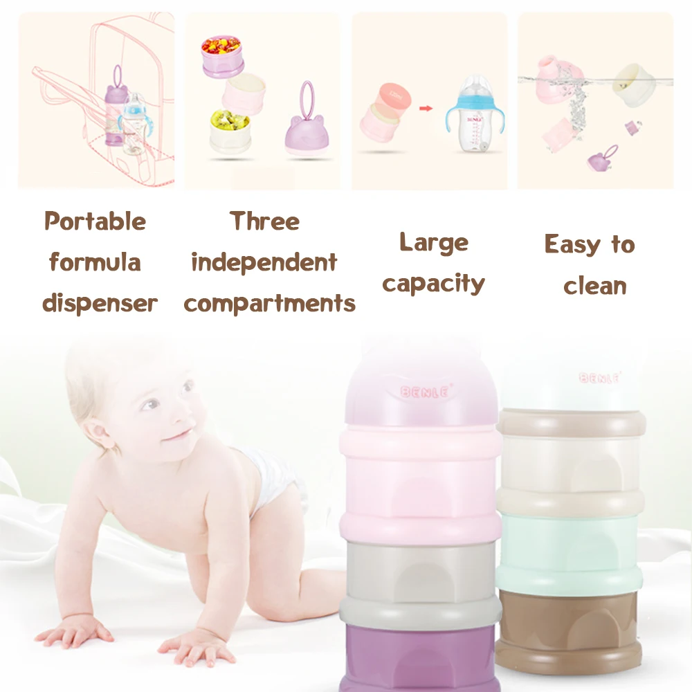 Baby Milk Powder Formula Dispenser 3 Compartments Twist-Lock Stackable Suger Pill Snack Storage Containers BPA Free
Baby Milk Powder Formula Dispenser 3 Compartments Twist-Lock Stackable Suger Pill Snack Storage Containers BPA Free