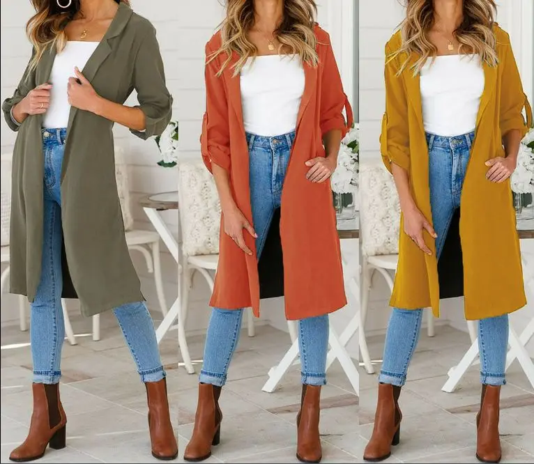 Women's Lapel Long Sleeve Belt Spring Casual Solid Color Elegant Cardigans Jacket Coat
Women's Lapel Long Sleeve Belt Spring Casual Solid Color Elegant Cardigans Jacket Coat