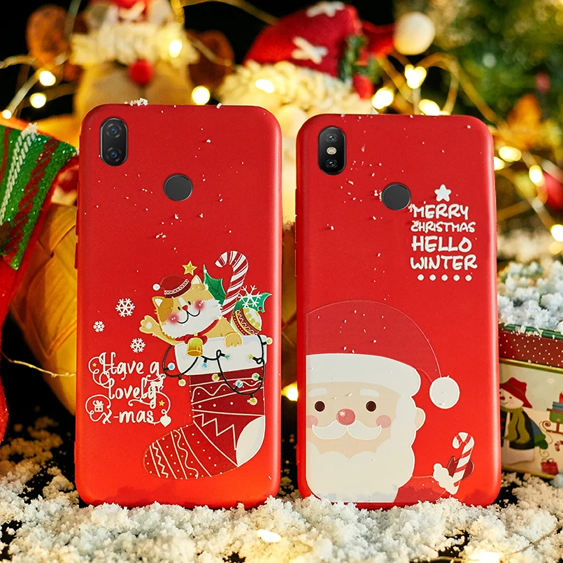 Рождественское украшение чехол с Санта Клаусом для Xiaomi Redmi Note 7 5 рождественский