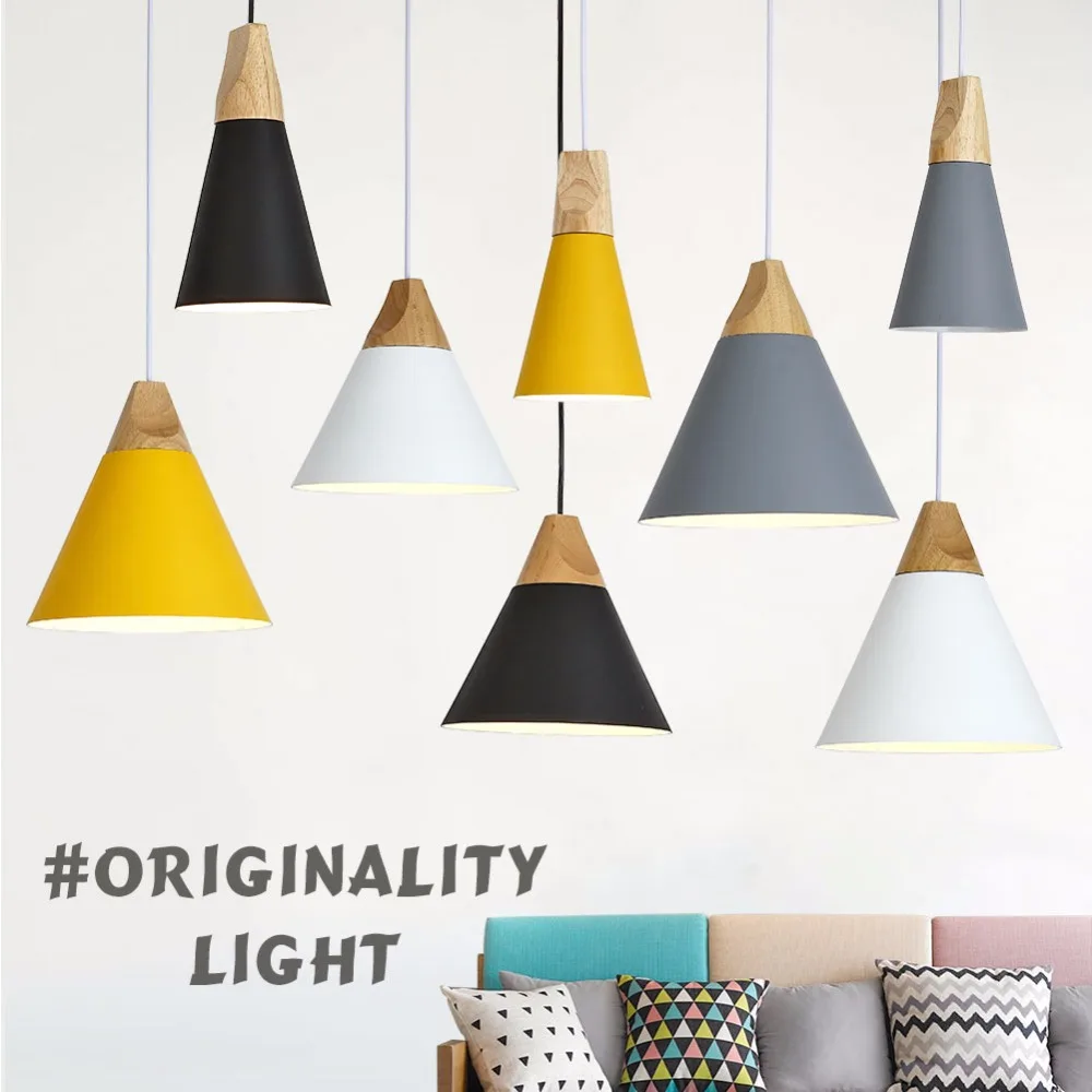 Modern Wood Pendant Lights Lamparas Colorful Aluminum lamp shade Luminaire Dining Room Lights Pendant Lamp For Home Lighting
Modern Wood Pendant Lights Lamparas Colorful Aluminum lamp shade Luminaire Dining Room Lights Pendant Lamp For Home Lighting