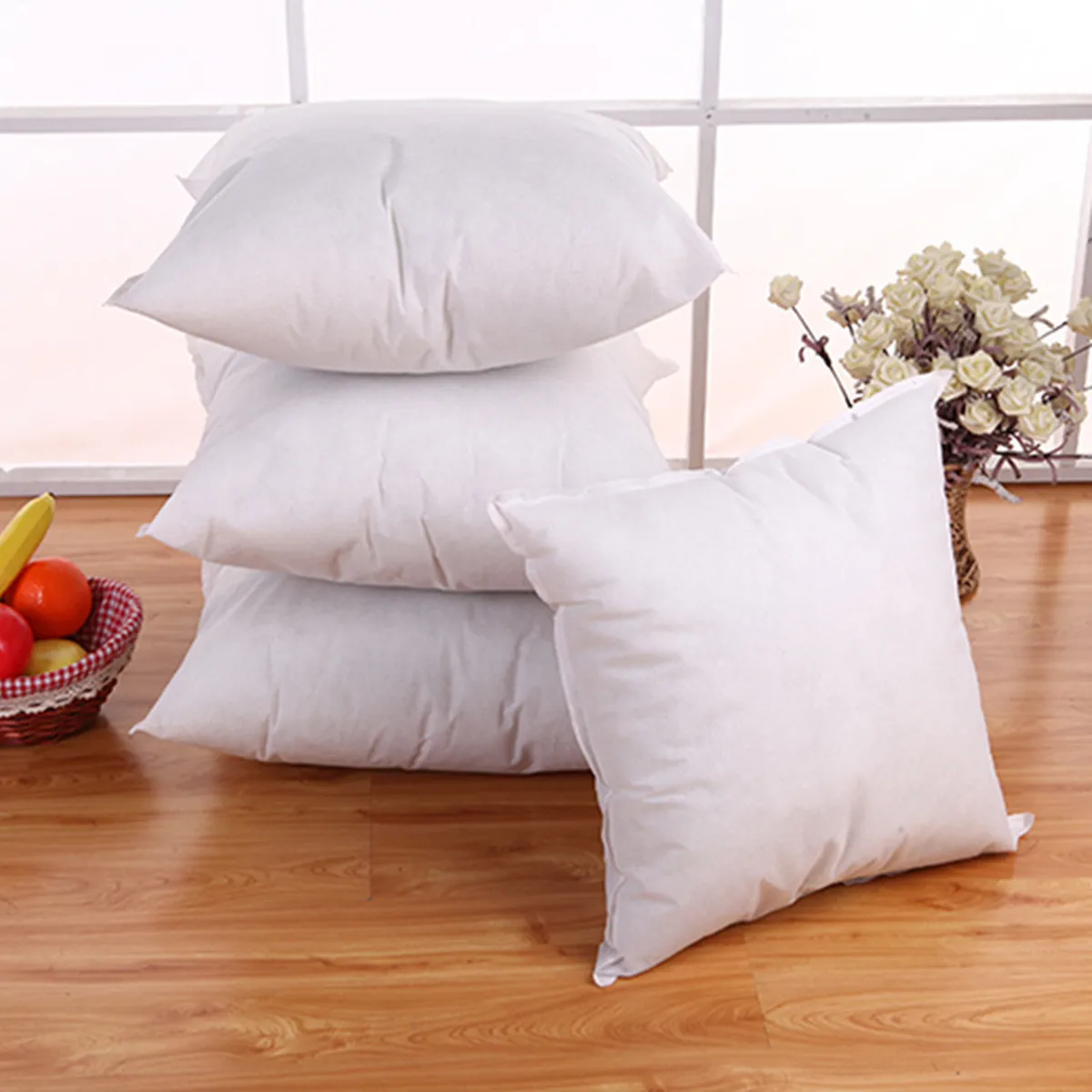 

Square White Throw Cushion Pillow Insert Car Seat Waist Pillowcase Inner Filler PP Cotton Filling 5 Size 35 40 45 50 55cm