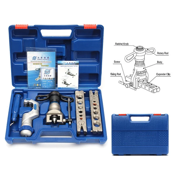 Doersupp 6-19mm Ratchet Flaring Flare Tool Refrigeration Eccentric Cone+Pipe Cutter Copper Aluminum+Metal Steel Double Ring Bar
Doersupp 6-19mm Ratchet Flaring Flare Tool Refrigeration Eccentric Cone+Pipe Cutter Copper Aluminum+Metal Steel Double Ring Bar