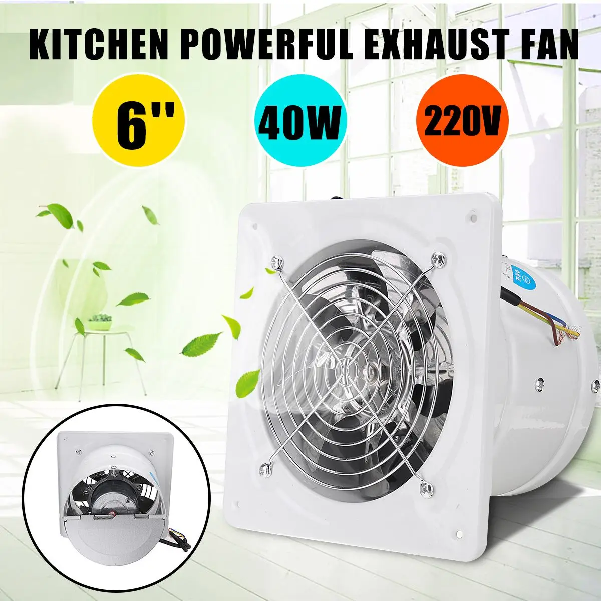 6 дюймов 220 В 40 Вт воздуховод Booster Vent Fan Extractor вытяжной вентилятор вентиляция