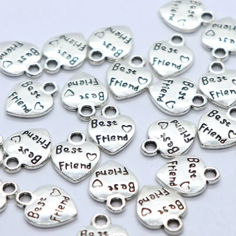 60pcs Tibetan Silver Best Friends Friendship Charms Crfts Pendants 9x12mm Jewelry Findings
60pcs Tibetan Silver Best Friends Friendship Charms Crfts Pendants 9x12mm Jewelry Findings