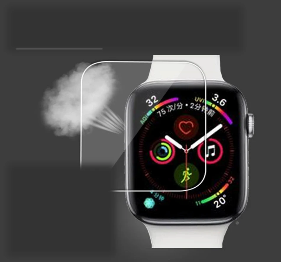 Прозрачная Гидрогелевая защита экрана из ТПУ для часов Apple Watch серии 4 40 мм/44