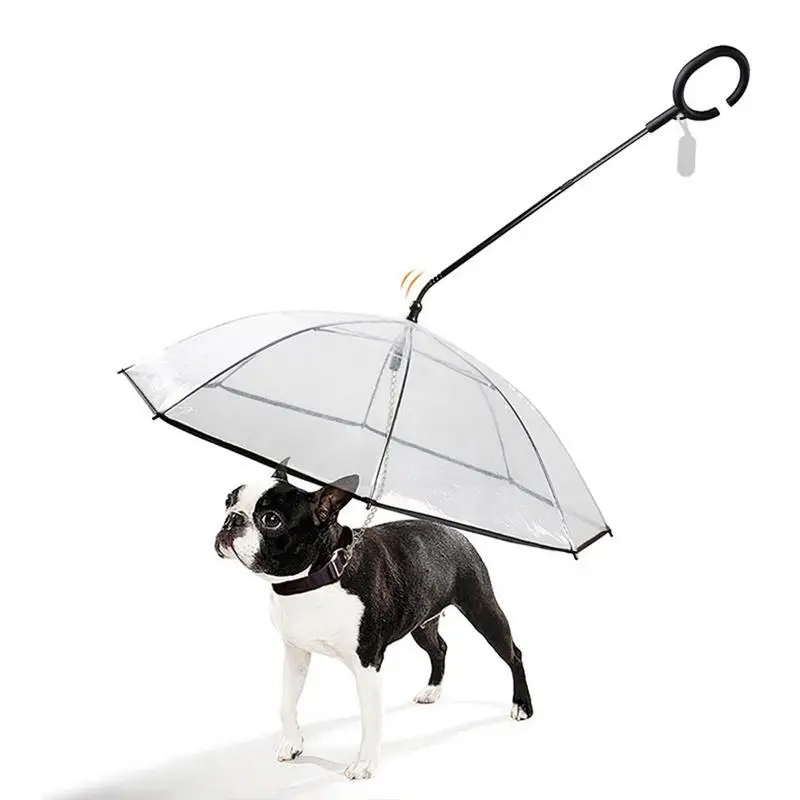 Transparent PE Pet Umbrella Keeps Pet Dry Comfortable In Rain Snowing Sleet Convenient Umbrella Rain Gear With Dog Leads
Transparent PE Pet Umbrella Keeps Pet Dry Comfortable In Rain Snowing Sleet Convenient Umbrella Rain Gear With Dog Leads