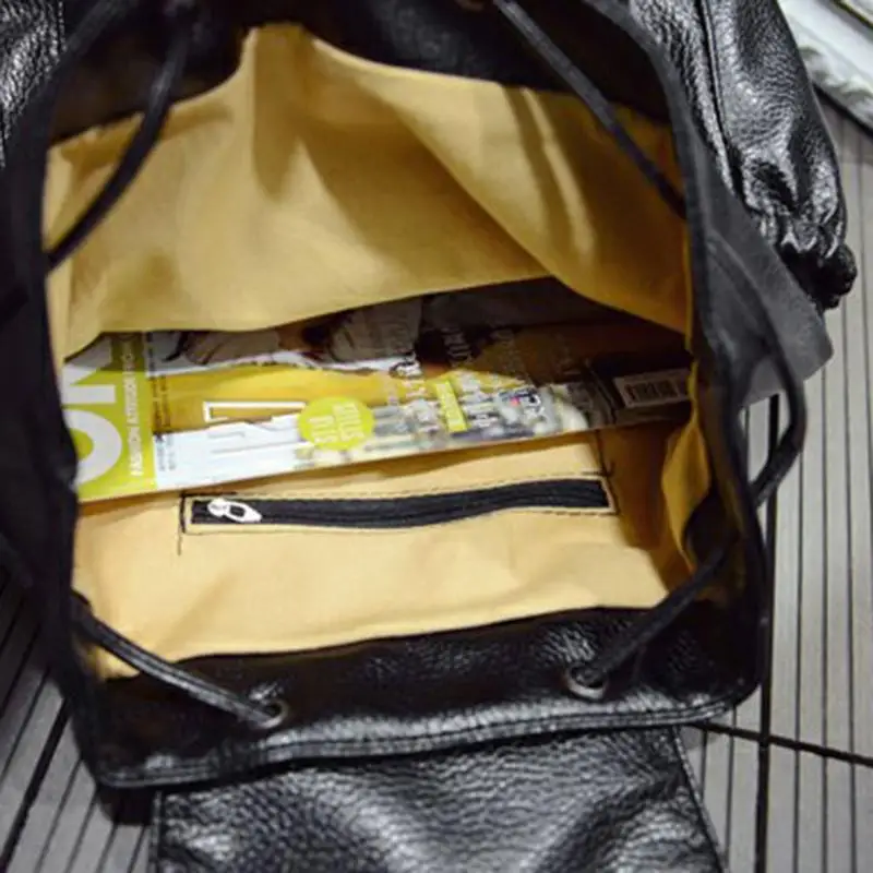 Casual Women Soft PU Leather Backpack Travel Grils School Black | Багаж и сумки