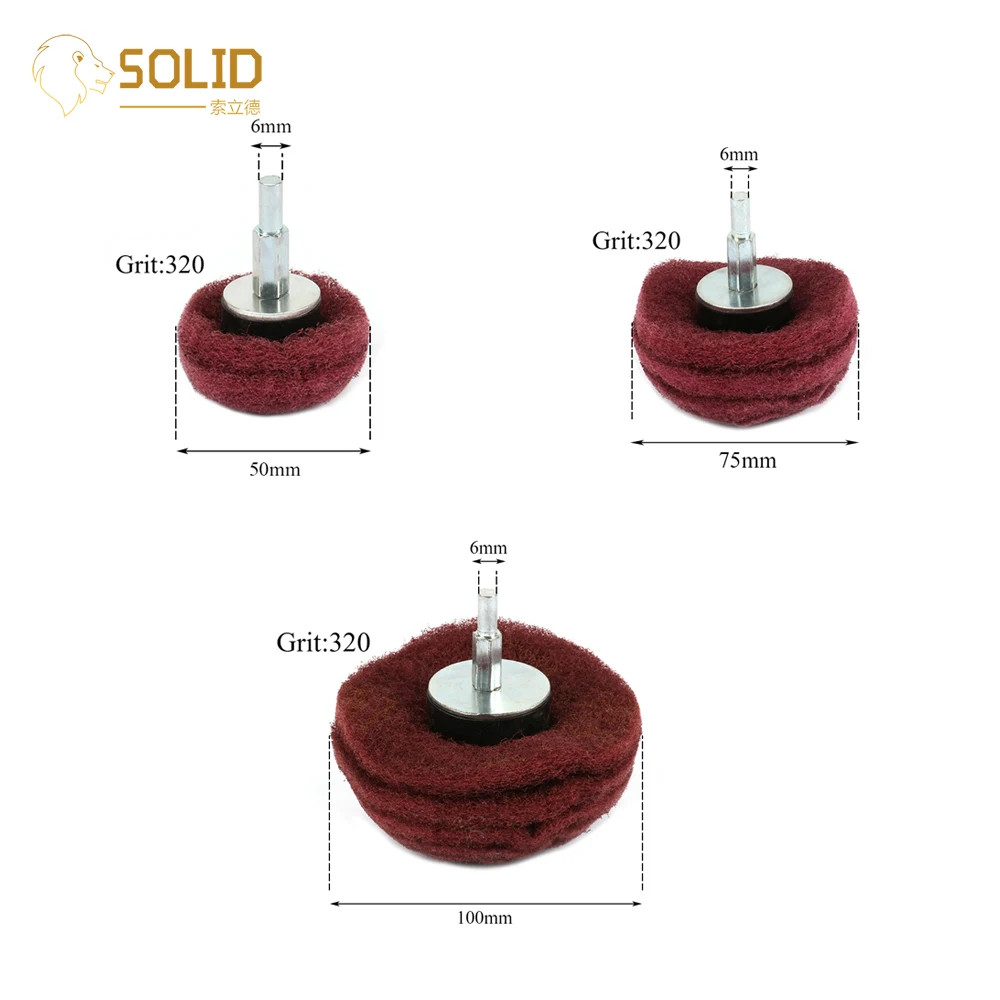 6Pcs 180# 320# Scouring Pad Grinding Head Nylon Fiber Buffing Wheel Mounted Dome Sanding Mop Brush Rotary Polishing Tool
6Pcs 180# 320# Scouring Pad Grinding Head Nylon Fiber Buffing Wheel Mounted Dome Sanding Mop Brush Rotary Polishing Tool
