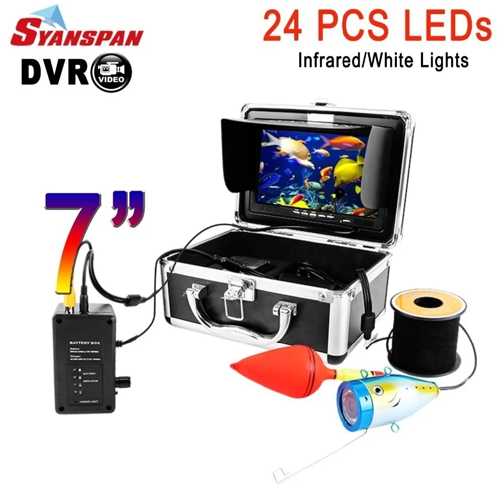 SYANSPAN Original 15/30/50M Fishfinder HD 1000TVL Fish Finder Underwater Ice Fishing Video Camera 7" LCD Monitor 24 White LEDs
SYANSPAN Original 15/30/50M Fishfinder HD 1000TVL Fish Finder Underwater Ice Fishing Video Camera 7" LCD Monitor 24 White LEDs