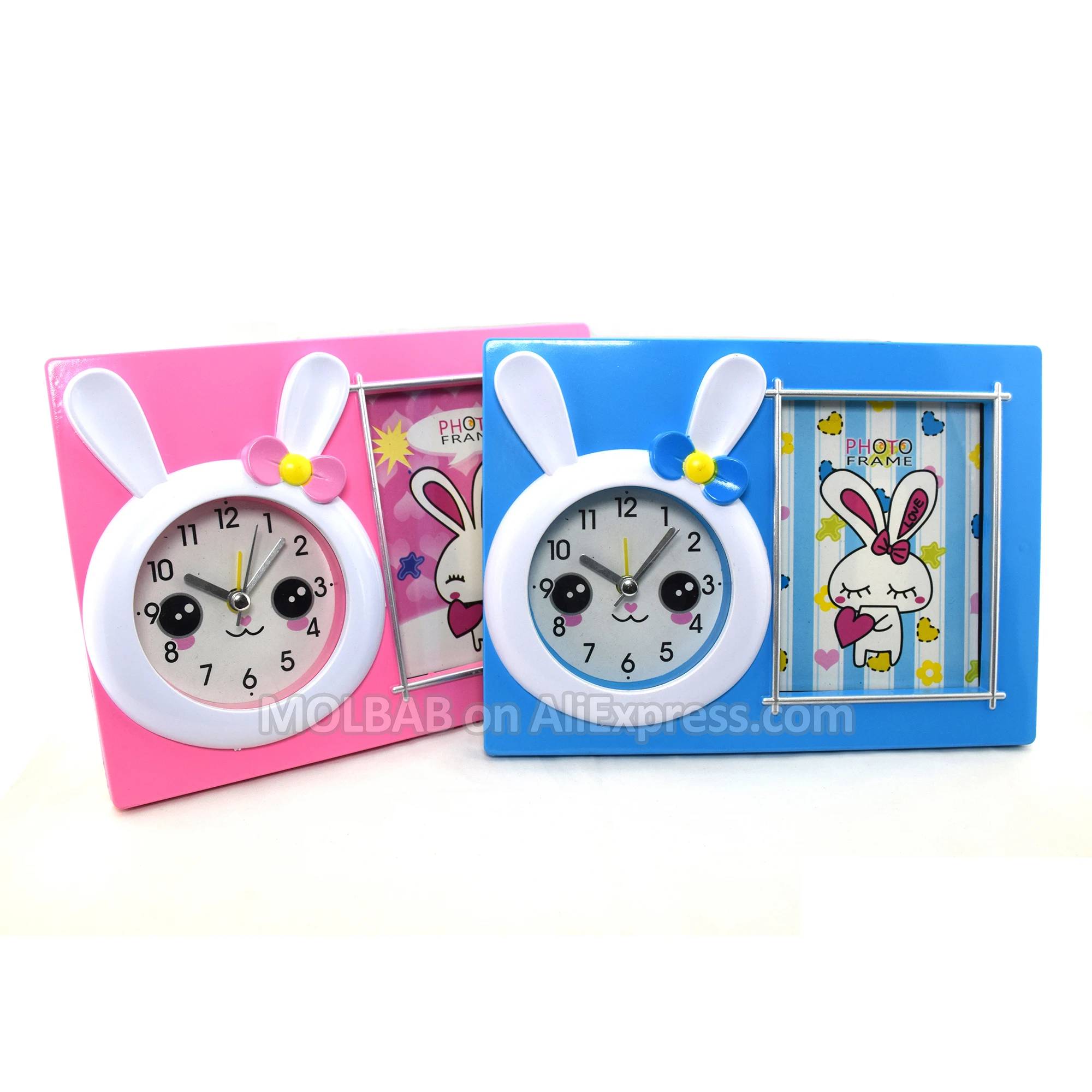 Cute Cartoon Bunny Children Tabletop Alarm Clock With Photo Frame Blue/Pink Kids Desk Clock Step Quartz Timepiece For Room Decor
Cute Cartoon Bunny Children Tabletop Alarm Clock With Photo Frame Blue/Pink Kids Desk Clock Step Quartz Timepiece For Room Decor