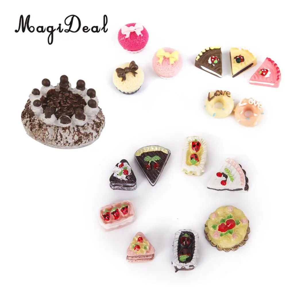 

8Pcs/Lot Kitchen Food Cakes for 1/12 Dollhouse Miniature Birthday Wedding Bakery Scene Children Kids Pretend Play Toys