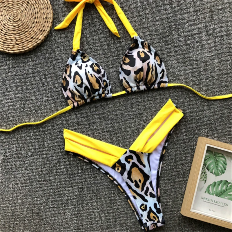 Women Swimwear Sexy Leopard Print Beachwear Padded Bandage Bikini Set Swimsuit Brazilian Bikini Set Bathing Suit Halter Swimwear
Women Swimwear Sexy Leopard Print Beachwear Padded Bandage Bikini Set Swimsuit Brazilian Bikini Set Bathing Suit Halter Swimwear