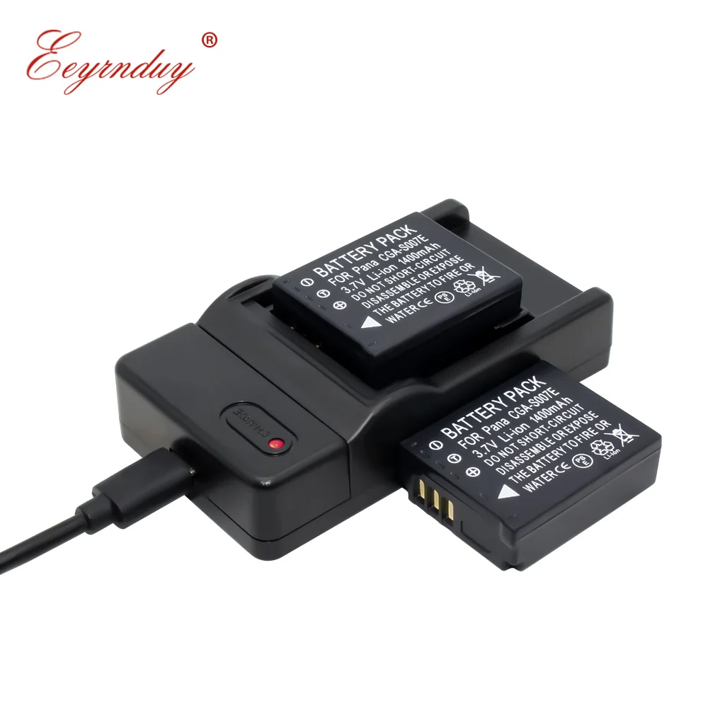 2x литий ионные аккумуляторы CGA S007E CGR зарядное устройство для Panasonic DMC TZ1 TZ2 TZ3 TZ4 TZ5 TZ50