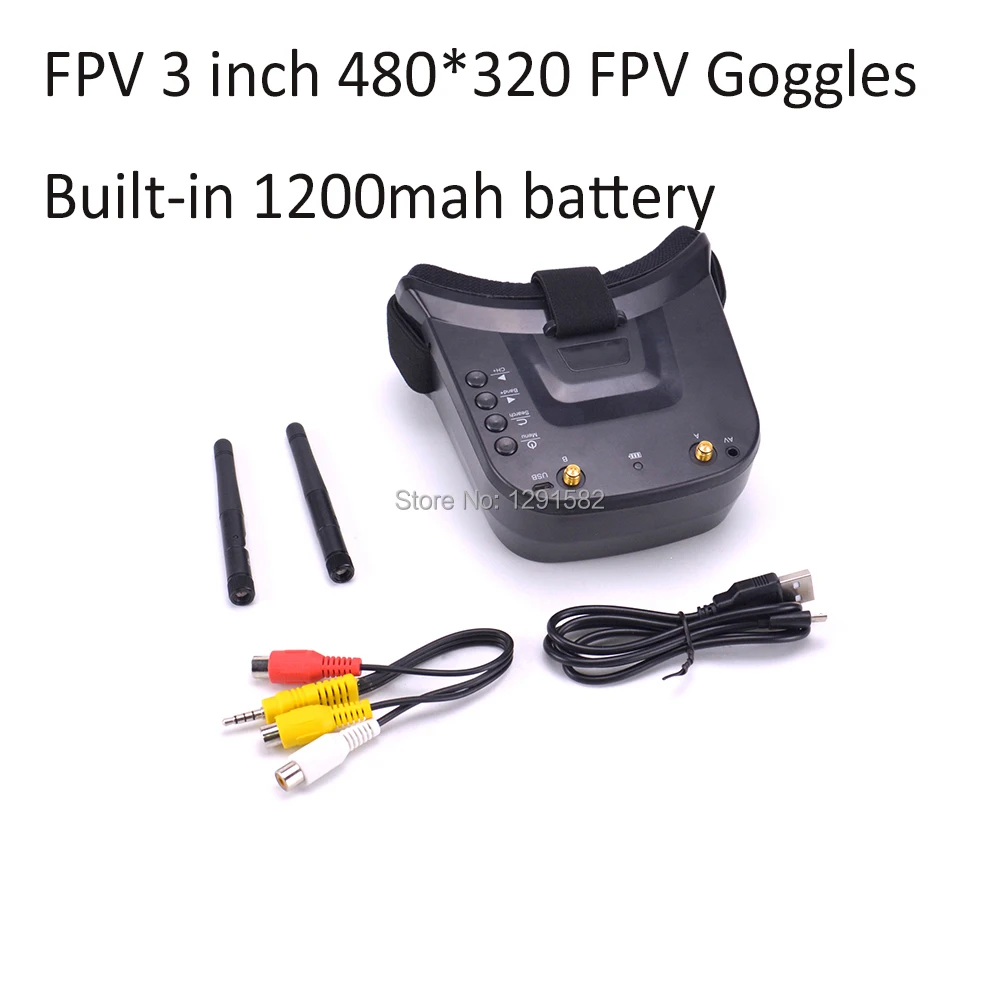 FPV 3 дюймовый дисплей 480*320 16:9 5 8G 40CH Мини очки Встроенный 7 В Аккумулятор 1200 мАч