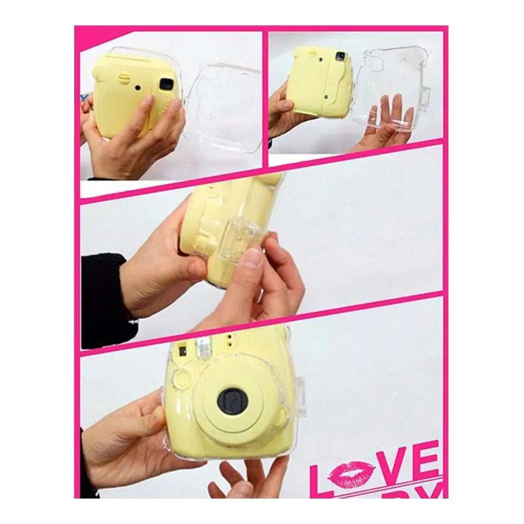 Transparent Shell Glitter Protective Case For Fuji Mini instant cameras 8/8+/9 Instant Cameras | Электроника