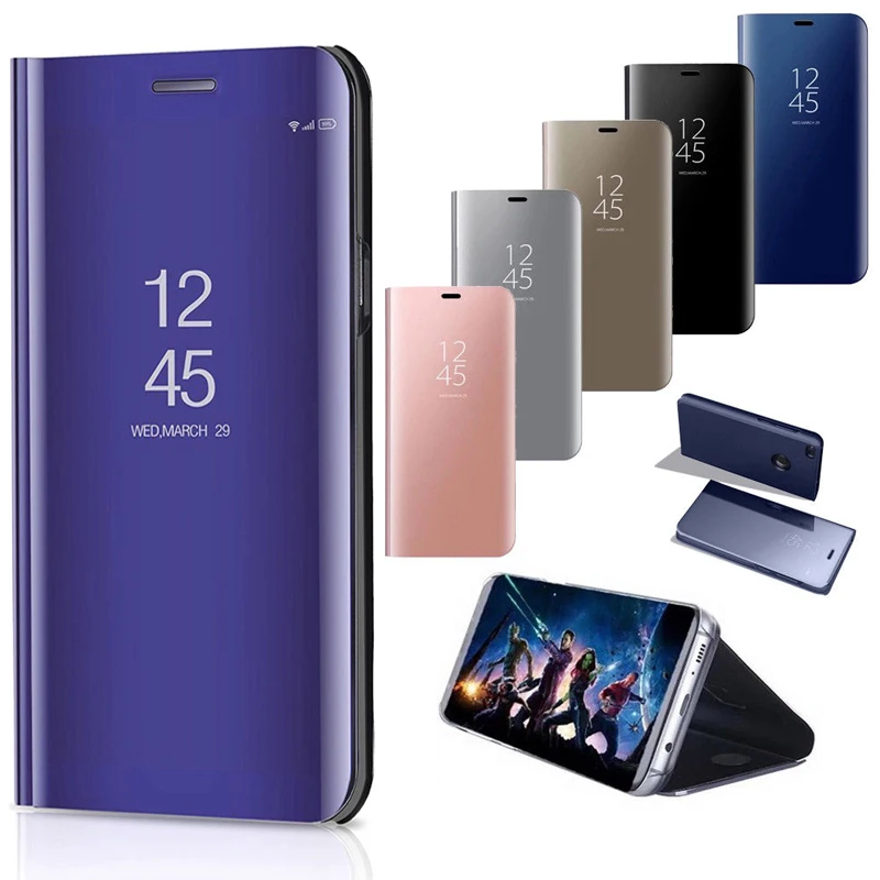 Умный чехол для Huawei Mate 20 Pro Honor 10 8 9 Lite P прозрачный зеркальный умный кожаный P20 P10 P9