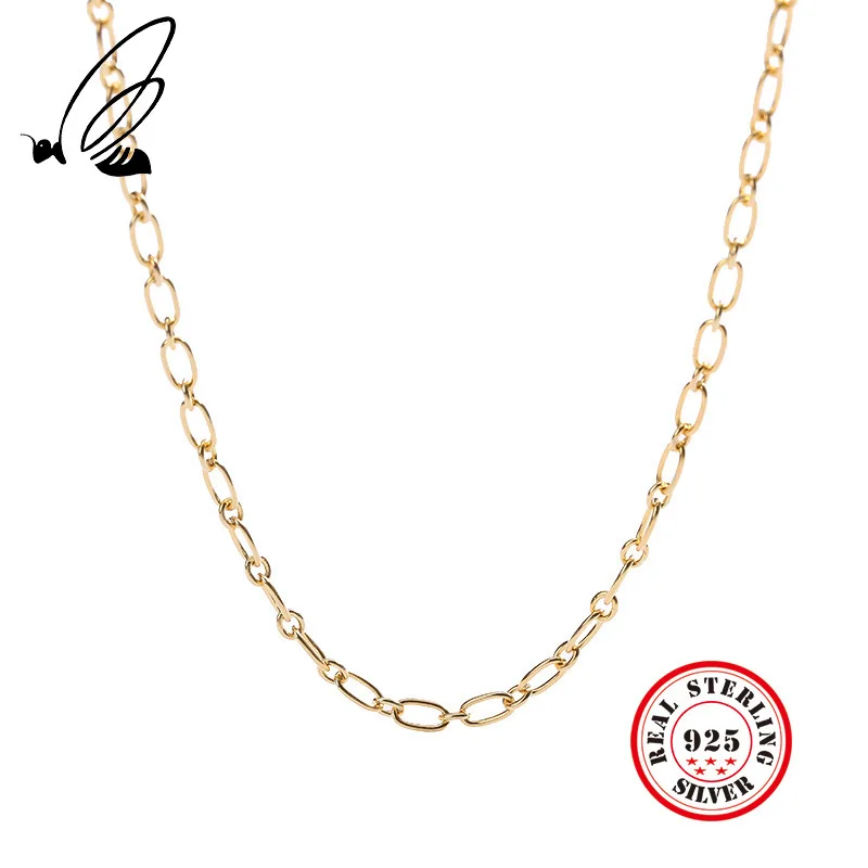 Real 925 Sterling Silver Necklace Link Chain Charms Necklace Gold Colour Unisex Fine Collares Fine Jewelry Bijoux For Women Men
Real 925 Sterling Silver Necklace Link Chain Charms Necklace Gold Colour Unisex Fine Collares Fine Jewelry Bijoux For Women Men