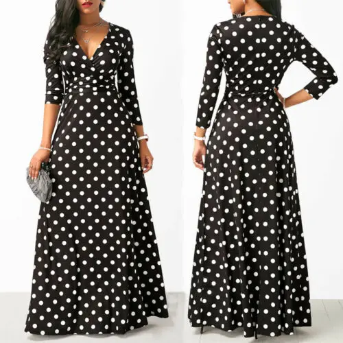 Женское длинное платье в горошек Boho с v-образным вырезом и рукавом до локтя, вечернее повседневное длинное платье с высокой талией
Женское длинное платье в горошек Boho с v-образным вырезом и рукавом до локтя, вечернее повседневное длинное платье с высокой талией