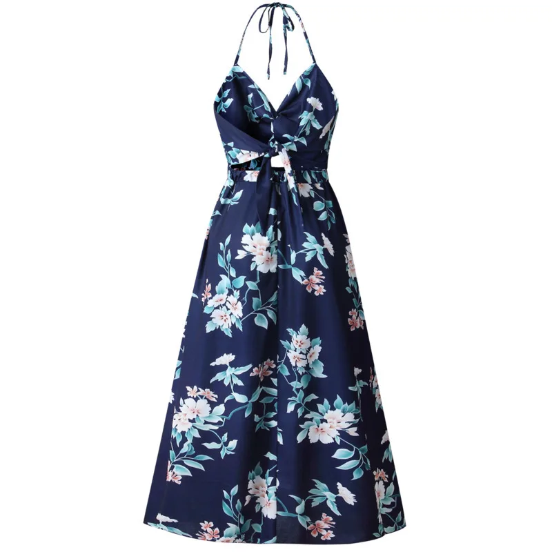 Summer Floral Printing Sexy Halter Neck Dress Backless Bow Tie Boho Beach Split Dresse Vestiti Donna European Style Ey*
Summer Floral Printing Sexy Halter Neck Dress Backless Bow Tie Boho Beach Split Dresse Vestiti Donna European Style Ey*