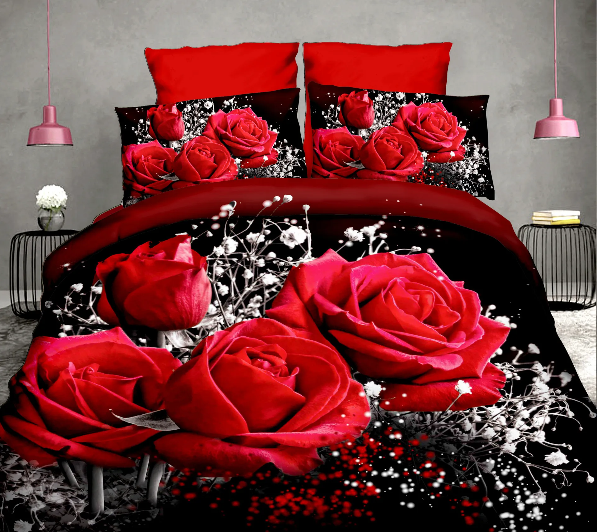 4pcs Cotton 3D Rose Bedding Sets High Quality Soft Duvet Cover Bedsheet Pillowcase Reactive Printed Bedclothes Queen Bed Linen30
4pcs Cotton 3D Rose Bedding Sets High Quality Soft Duvet Cover Bedsheet Pillowcase Reactive Printed Bedclothes Queen Bed Linen30