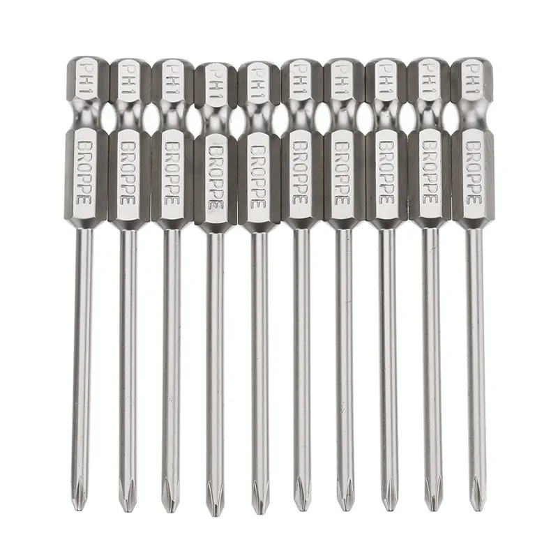 10Pcs 75mm PH1 Screwdriver Bit 1/4" Hex Shank Magnetic Phillip Screwdriver Bits Electric Screwdriver Set S2 Alloy Steel
10Pcs 75mm PH1 Screwdriver Bit 1/4" Hex Shank Magnetic Phillip Screwdriver Bits Electric Screwdriver Set S2 Alloy Steel