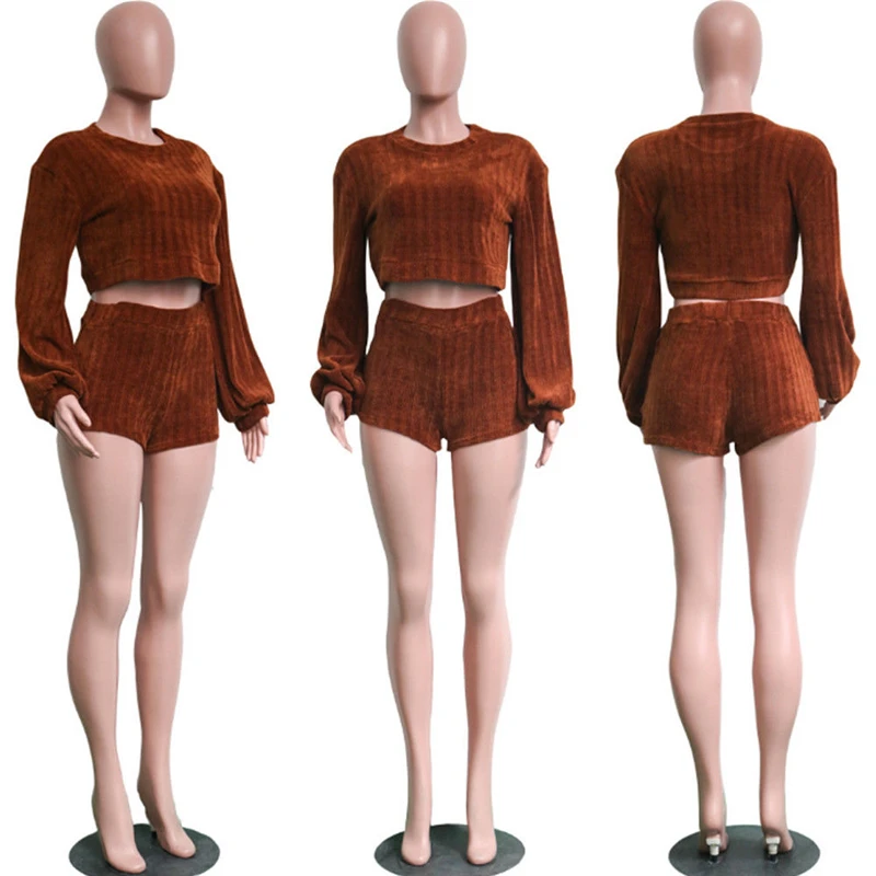 2pcs New Two Piece Outfits Women Crop Top short Pants Sets Female Long sleeve Solid shorts tops set clubwear suits
2pcs New Two Piece Outfits Women Crop Top short Pants Sets Female Long sleeve Solid shorts tops set clubwear suits