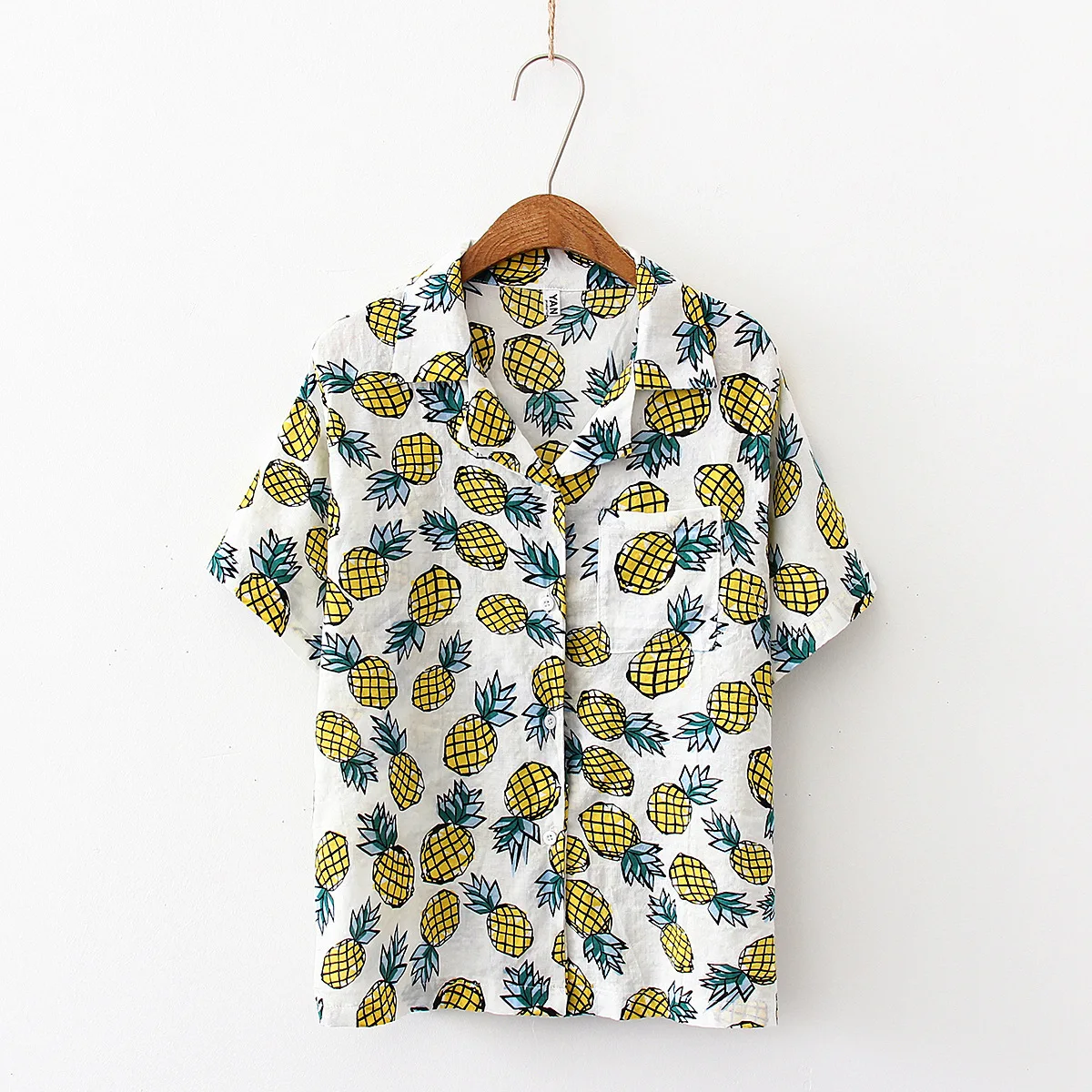 2019 New Women Fashion Short Sleeve Pineapple Printed High Quality Cotton Casual Blouses Shirts Loose Office Shirt Tops Blusas
2019 New Women Fashion Short Sleeve Pineapple Printed High Quality Cotton Casual Blouses Shirts Loose Office Shirt Tops Blusas
