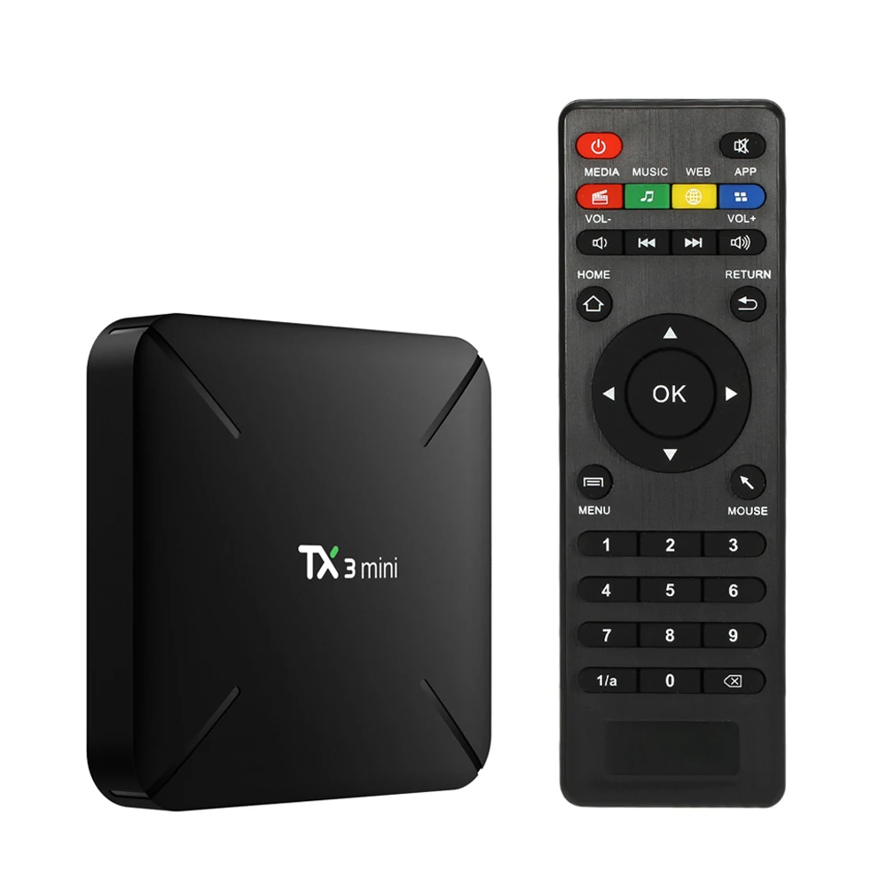 ТВ бокс TX3 Мини Смарт Android 7 1 Amlogic S905W четырехъядерный H.265 ГБ/8 ГБ 2 ГБ/16 DLNA WiFi LAN HD