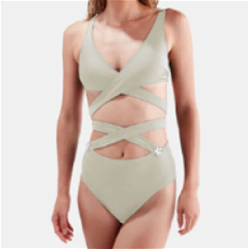 Female Triangle One-Piece Swimsuit Hollow Out Bandage Push up Bikini Monokini Women's Solid Color Swimwear Cross Bathing Suit
Female Triangle One-Piece Swimsuit Hollow Out Bandage Push up Bikini Monokini Women's Solid Color Swimwear Cross Bathing Suit